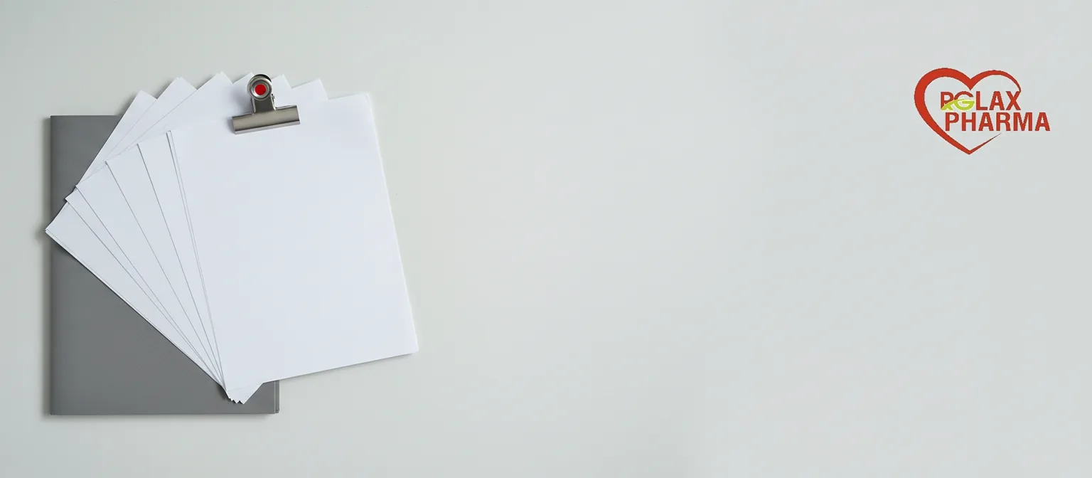 Blank sheets fanned out with a clip