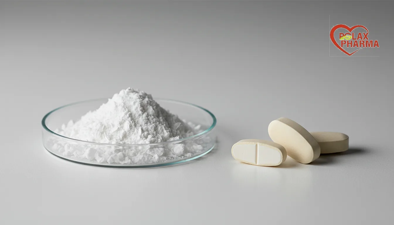 Flaky cellulose acetate phthalate beside pale enteric coated tablets