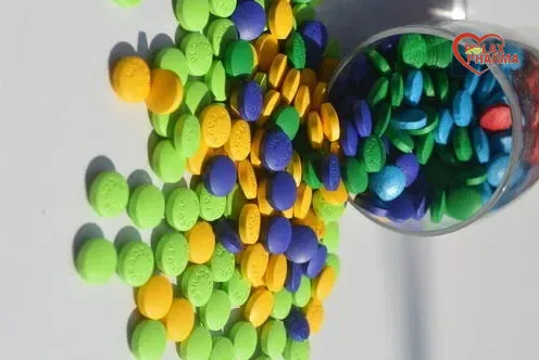 Tablets coated in a range of colours and finishes